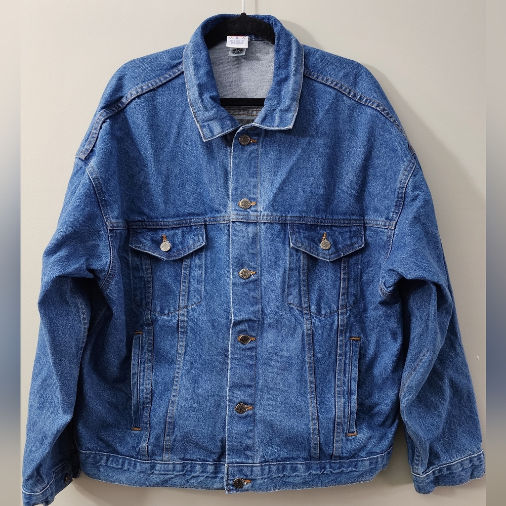 Vintage CADDY Denim Jacket Men Size XL Customized Jean Made In USA